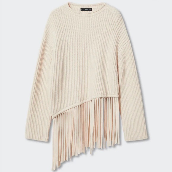 Women Mango Fringed Hem Sweater Size XS - Picture 2 of 4